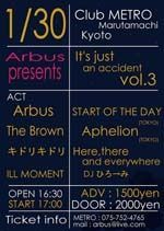 Arbus Presents 『It's just an accident Vol.3』"Resses in the Wall Release tour final"
