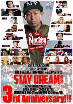sloth presents STAY DREAM Vol.36 3rd Anniversary / 3.17 SUN