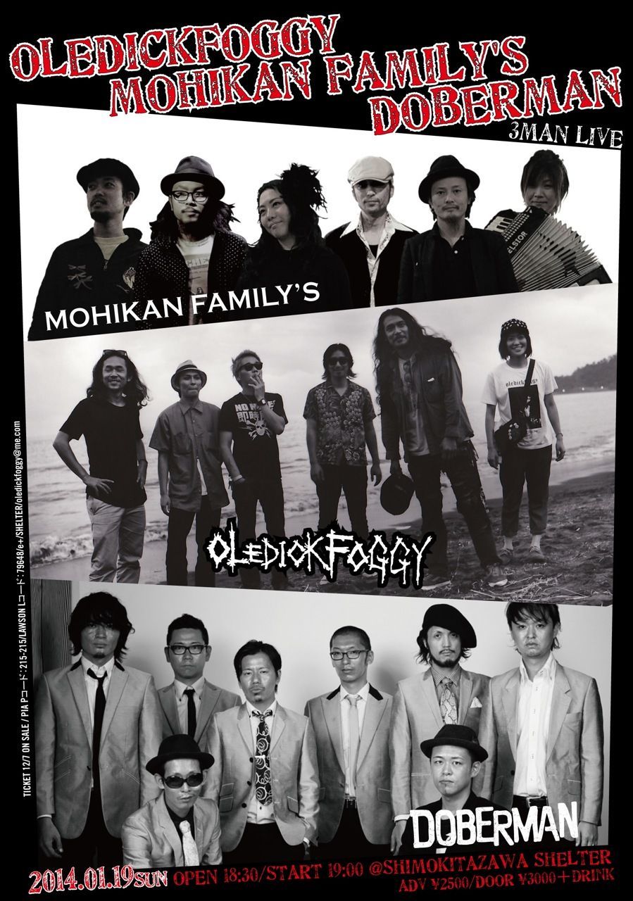 OLEDICKFOGGY×DOBERMAN×MOHIKAN FAMILY'S　3MAN LIVE