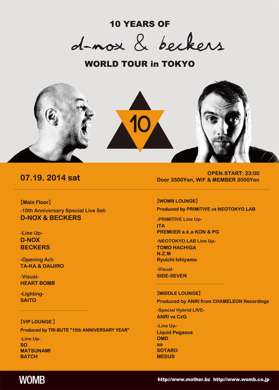 10 YEARS OF D-NOX & BECKERS WORLD TOUR IN TOKYO