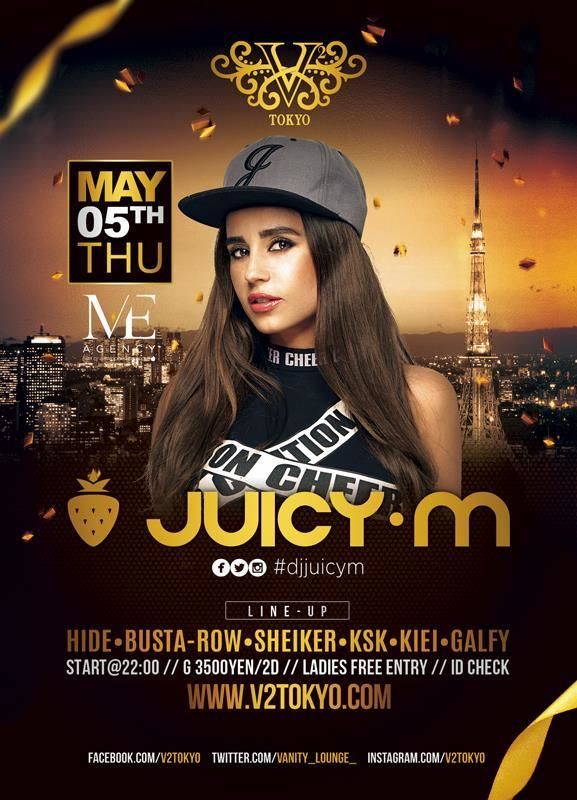 ◆◆GWの5/5(木)V² TOKYOにウクライナ出身の大人気女性プロデューサー『JUICY M』再び登場！◆◆