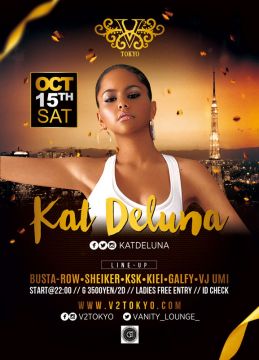 ◆◆10/15(土)のV2 TOKYOに全世界で人気ラテン＊ポップ歌姫『KAT DELUNA』が再び登場！◆◆