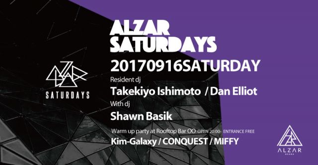 9/16(sat) Takekiyo Ishimoto & Dan Elliot pres. ALZAR Saturdays