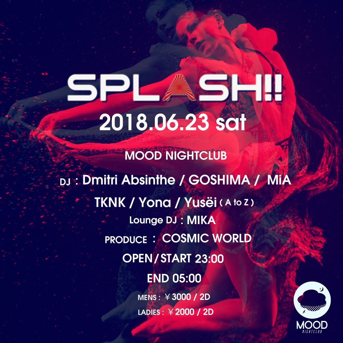 大阪・心斎橋 MoodNightclub にてFuture House・Tech House・Deep House をお届けする PARTY 【SPLASH 】