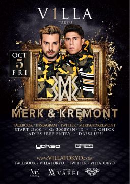 10月5日(金)Fedde Le Grandに才能を見出されたイタリア出身のDJデュオMerk & KremontがVILLA TOKYOに初登場！