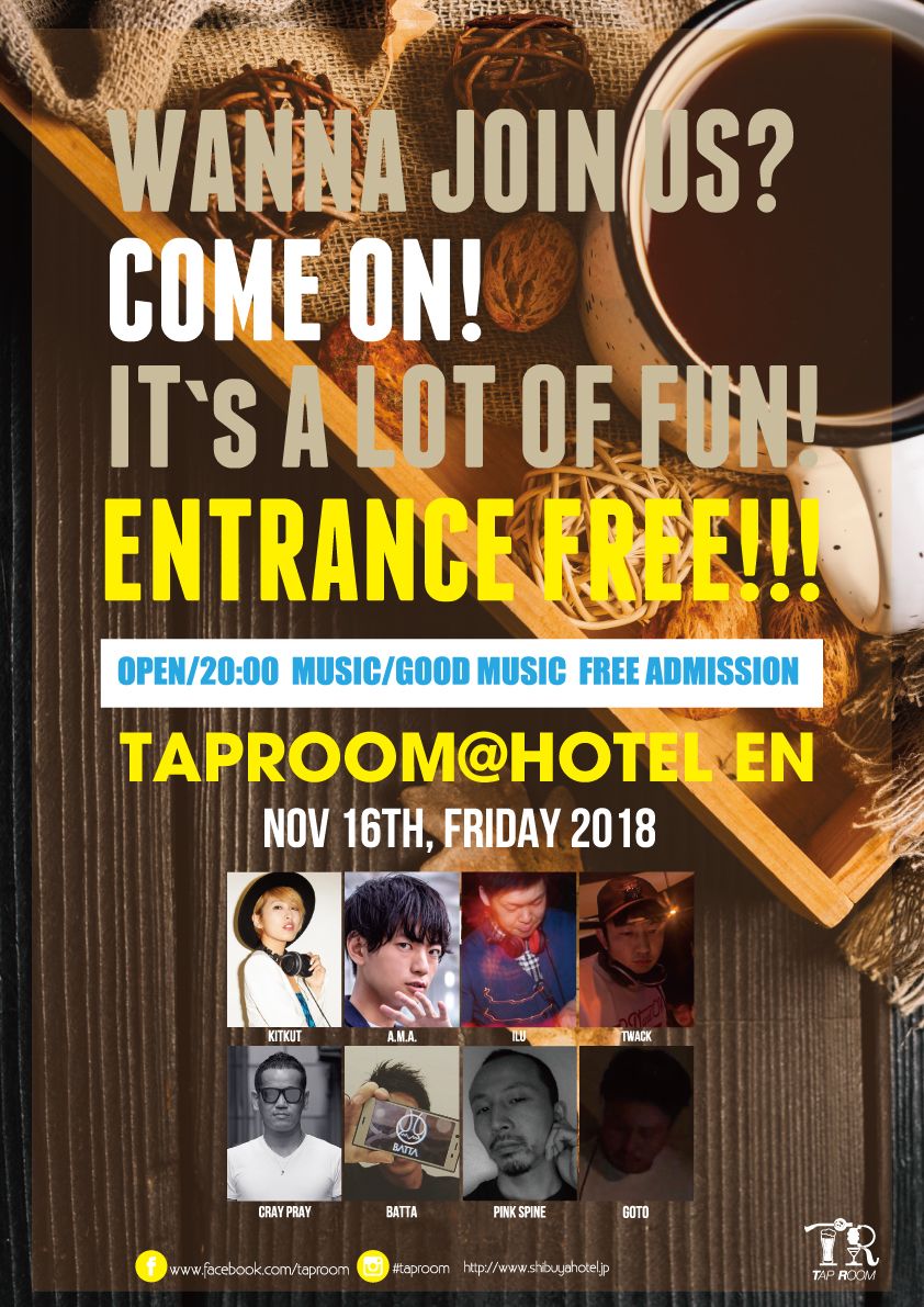 【入場無料】DJ MUSIC LOUNGE TAPROOM
