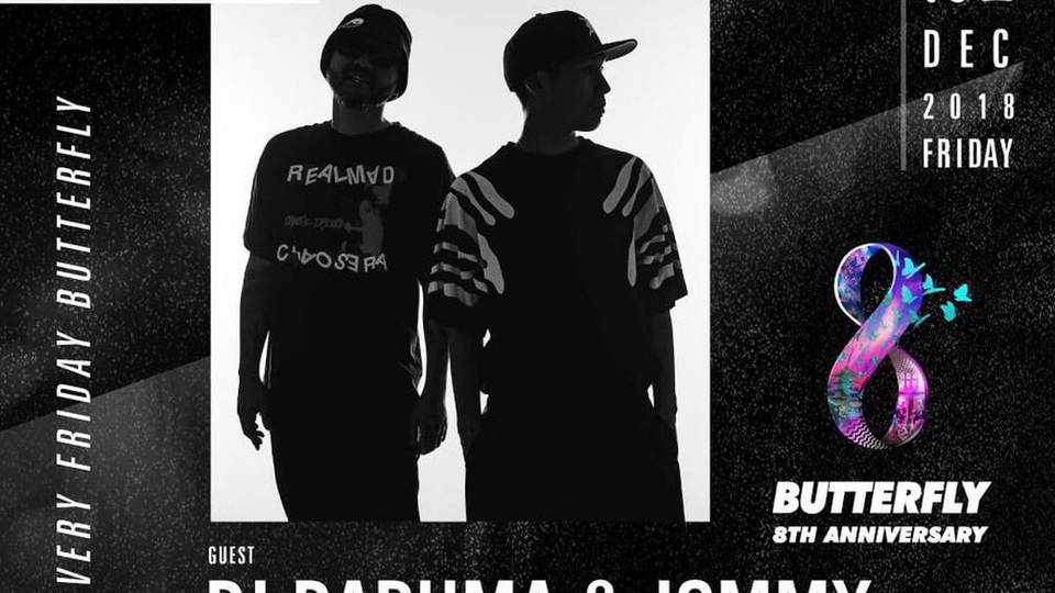 BUTTERFLY 8th ANNIVERSARY　JUICE Special Guest DJ DARUMA(PKCZ®️) and JOMMY