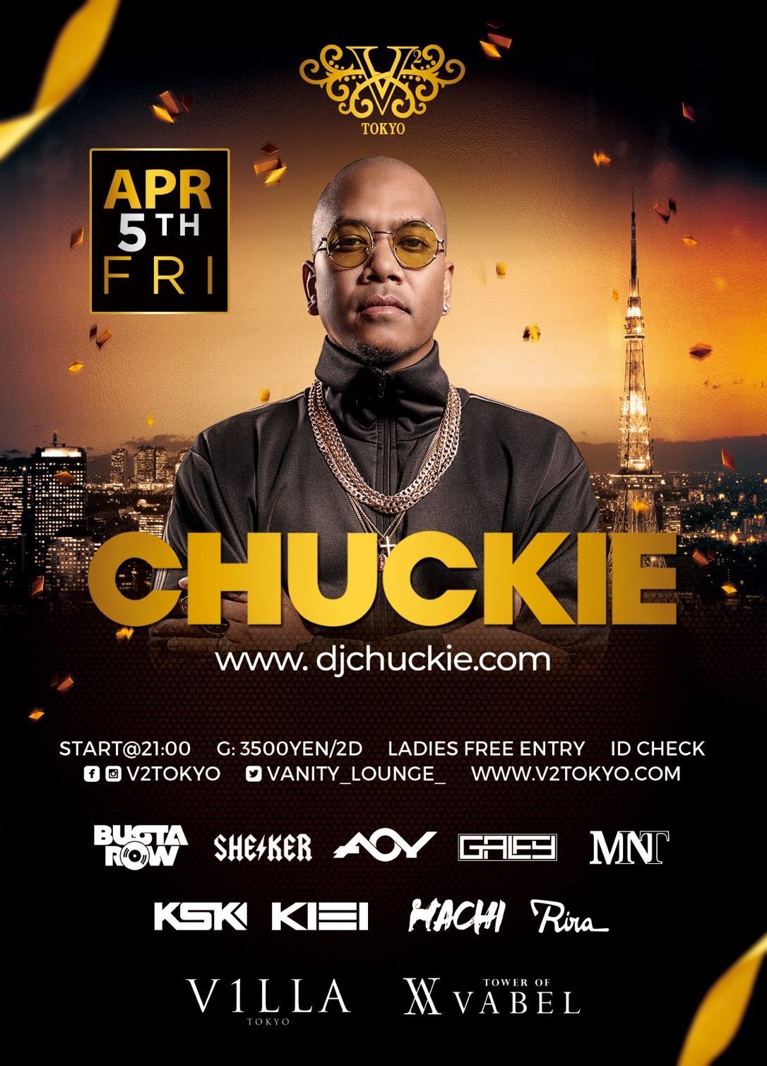 4月5日(金) Dirty Dutchの創設者オランダ出身のDJ / プロデューサー Chuckie がV2 TOKYOに初登場！