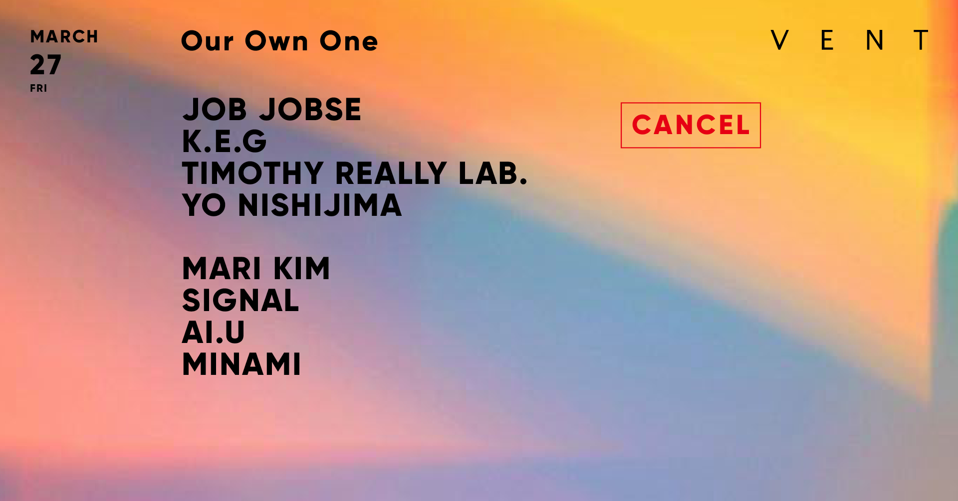 <開催中止> Job Jobse at Our Own One