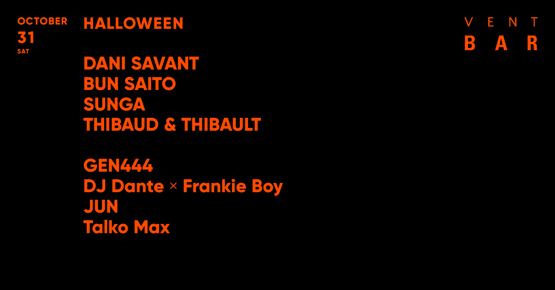 HALLOWEEN / VENT BAR