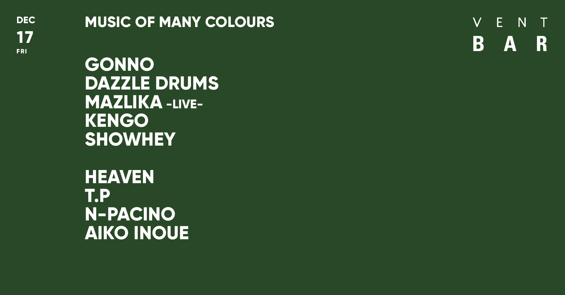 GONNO , Dazzle Drums / MUSIC OF MANY COLOURS