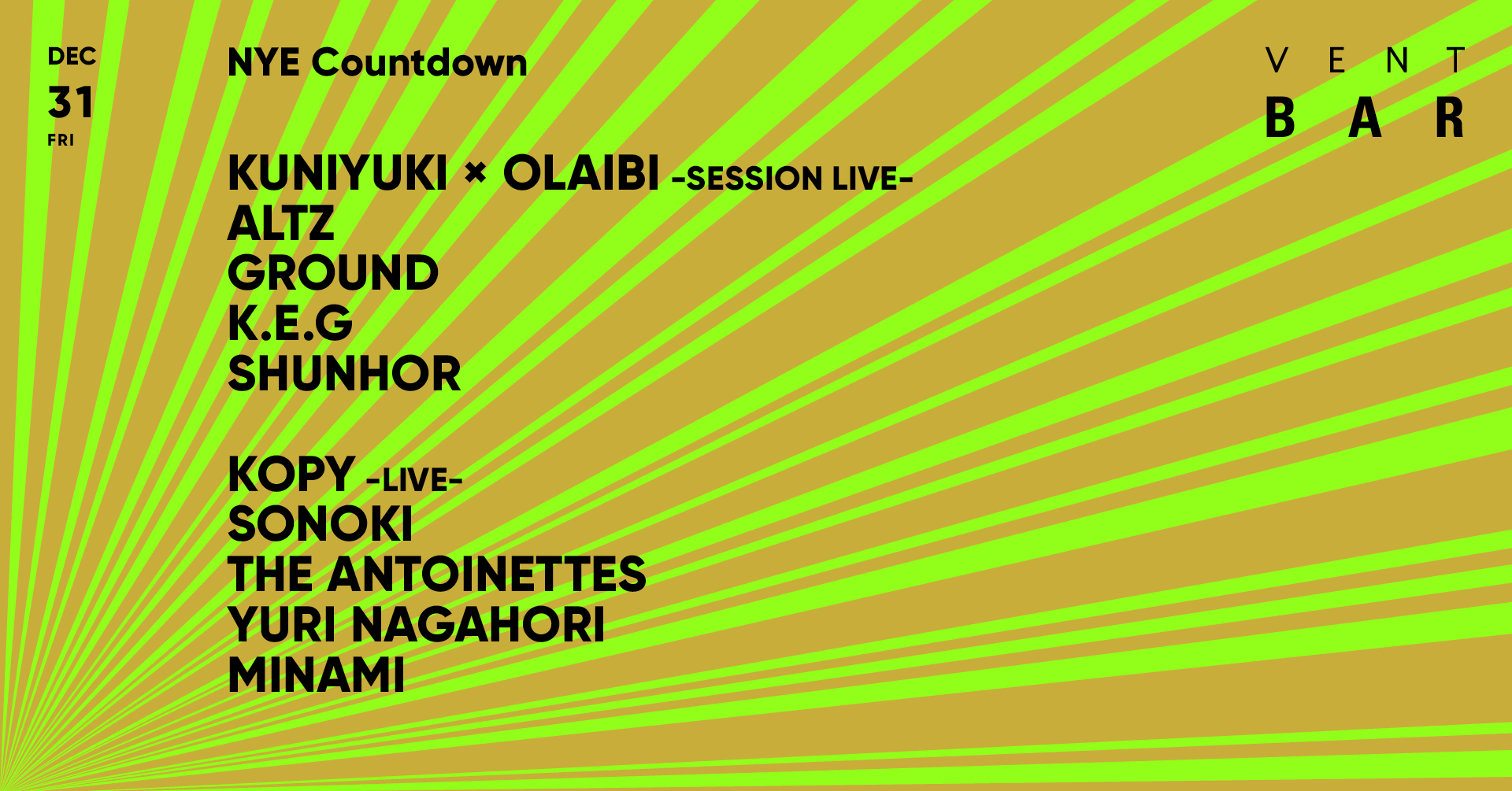 Kuniyuki x OLAibi, ALTZ / NYE Countdown