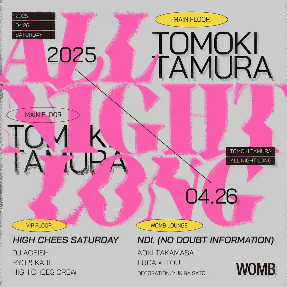 WOMB PRESENTS TOMOKI TAMURA