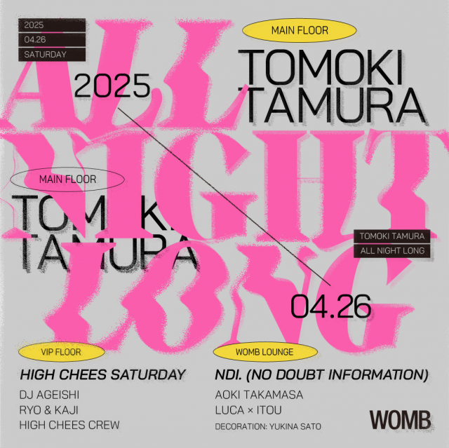 WOMB PRESENTS TOMOKI TAMURA