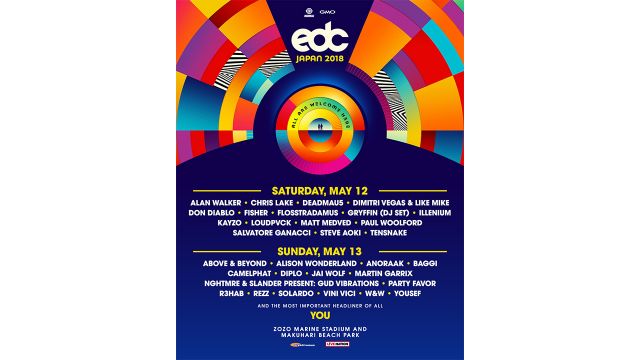 「EDC Japan 2018」日割りアーティストラインナップ発表